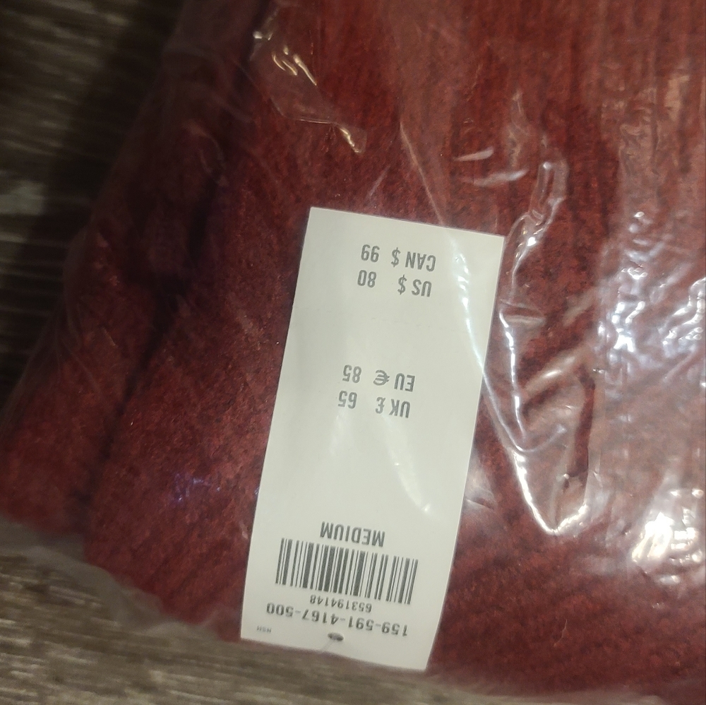 Abercrombie & Fitch Long-Sleeve Mockneck Mini Sweater Dress, Red size M - Picture 3 of 3